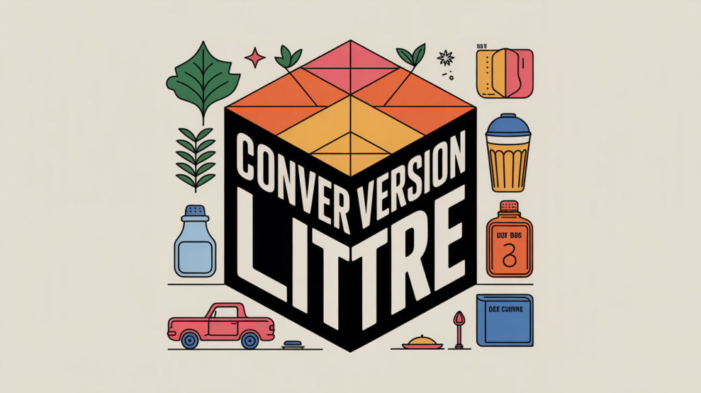 tableau de conversion litre design épuré icones