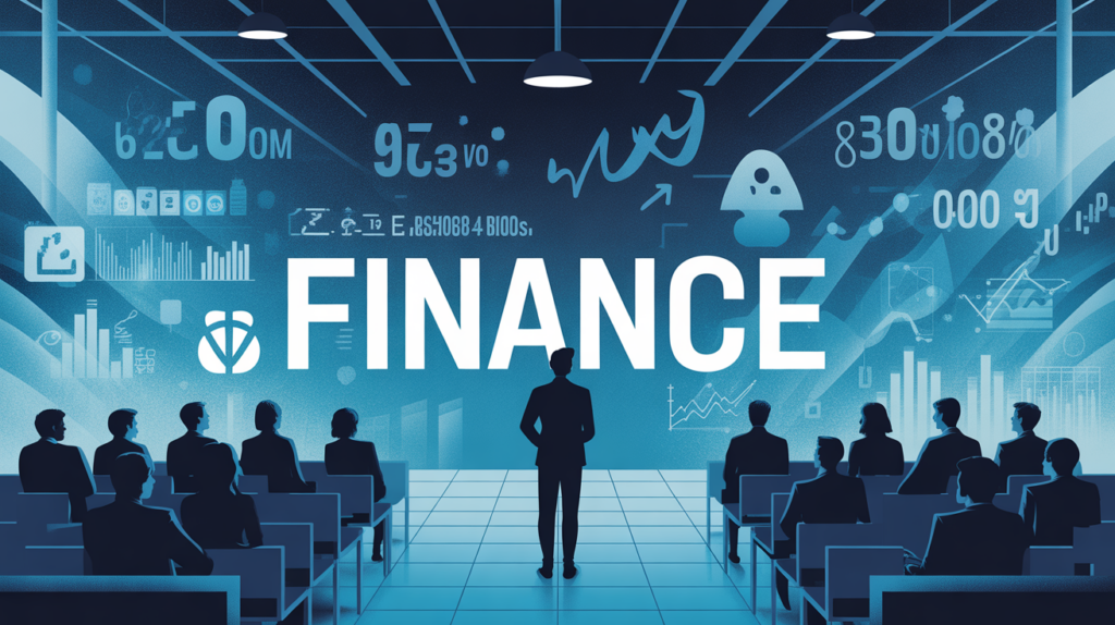 etude en finance silhouettes campus moderne graphique