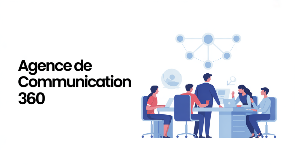 groupe d'experts agence de communication 360 autour d'un bureau