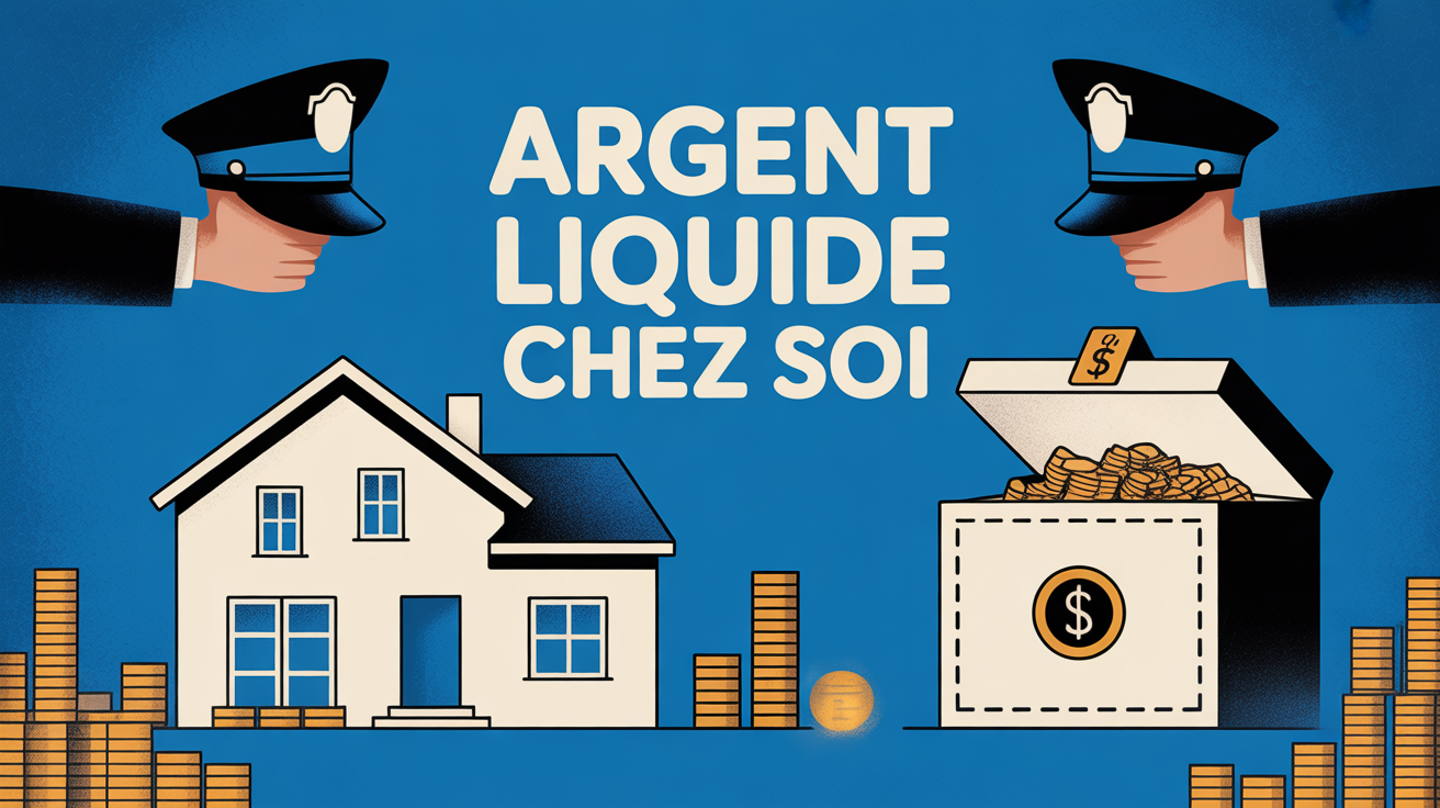 illustration argent liquide chez soi coffre-fort billets