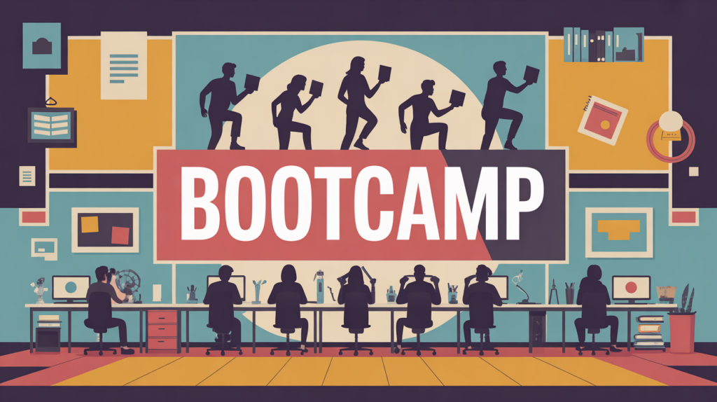 Bootcamp définition illustration silhouettes formation