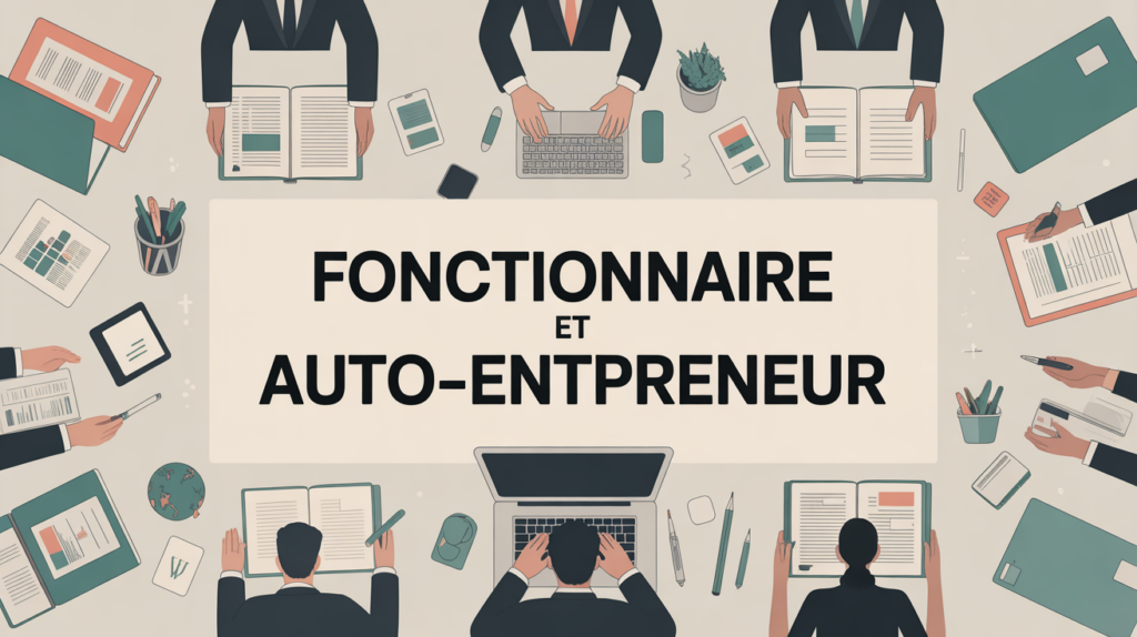 fonctionnaire et auto entrepreneur illustration bureau