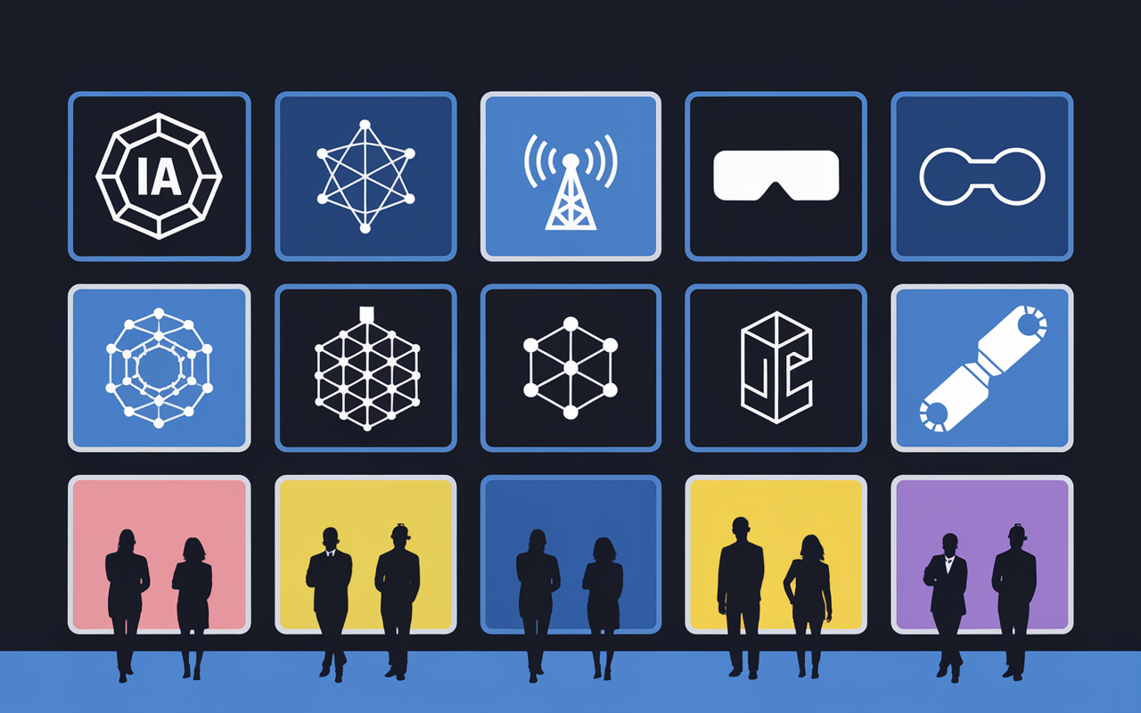 Tableau top 7 tendances innovation technologique 2026 icones