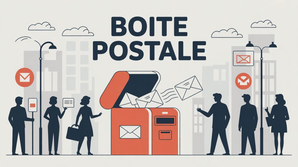 illustration louer boite postale fond urbain