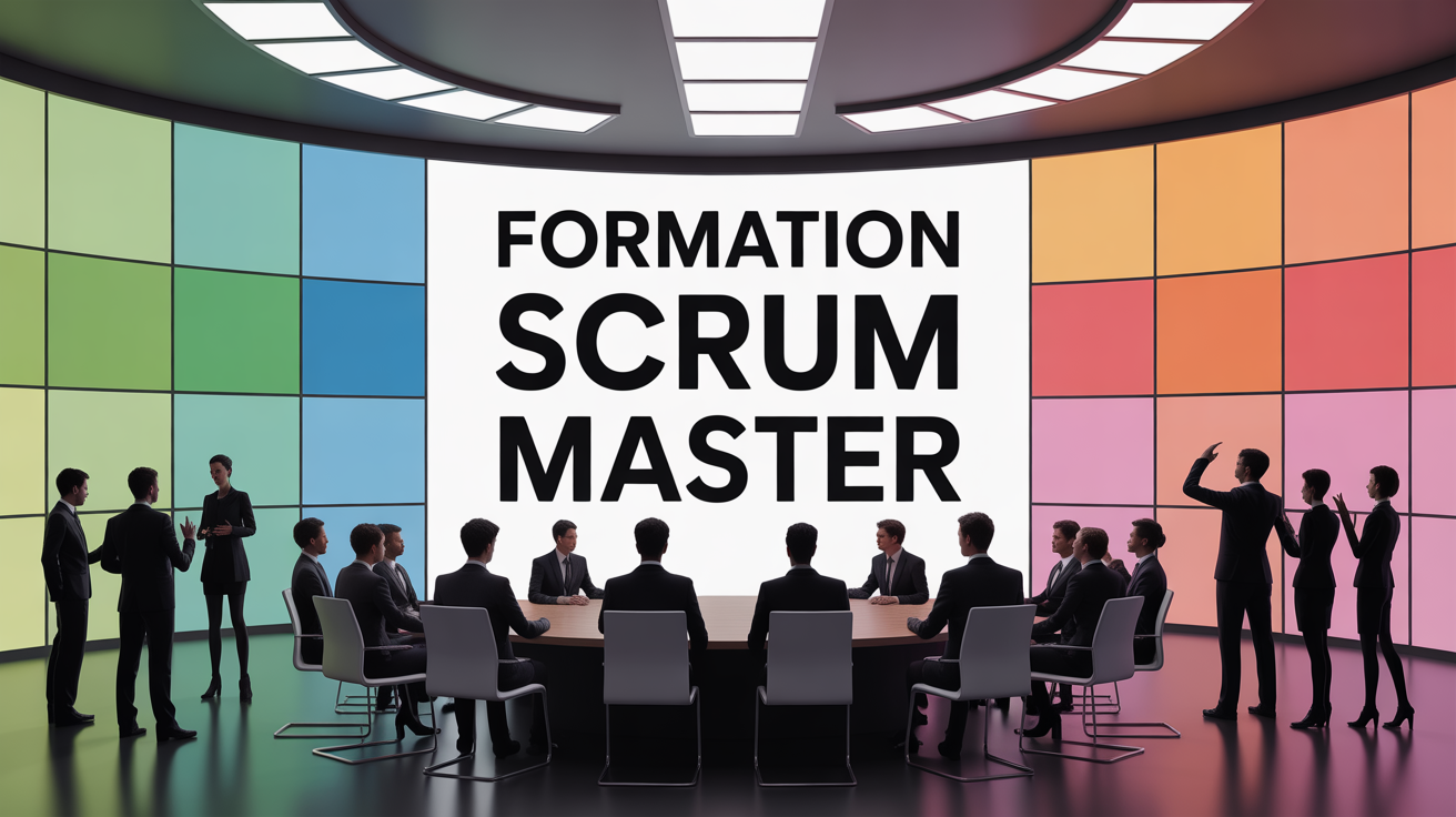 scrum master formation table ronde silhouettes modernes