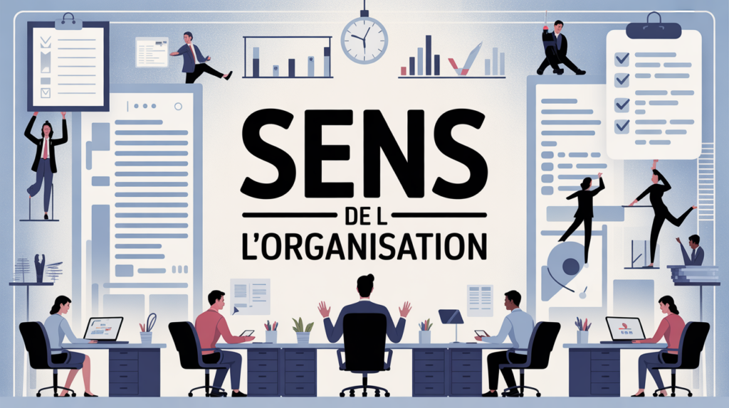 illustration sens de l organisation bureau stylise