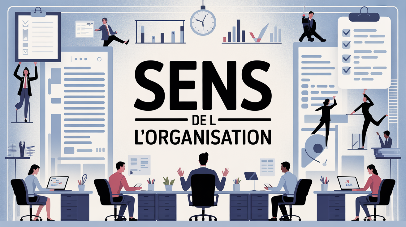 illustration sens de l organisation bureau stylise