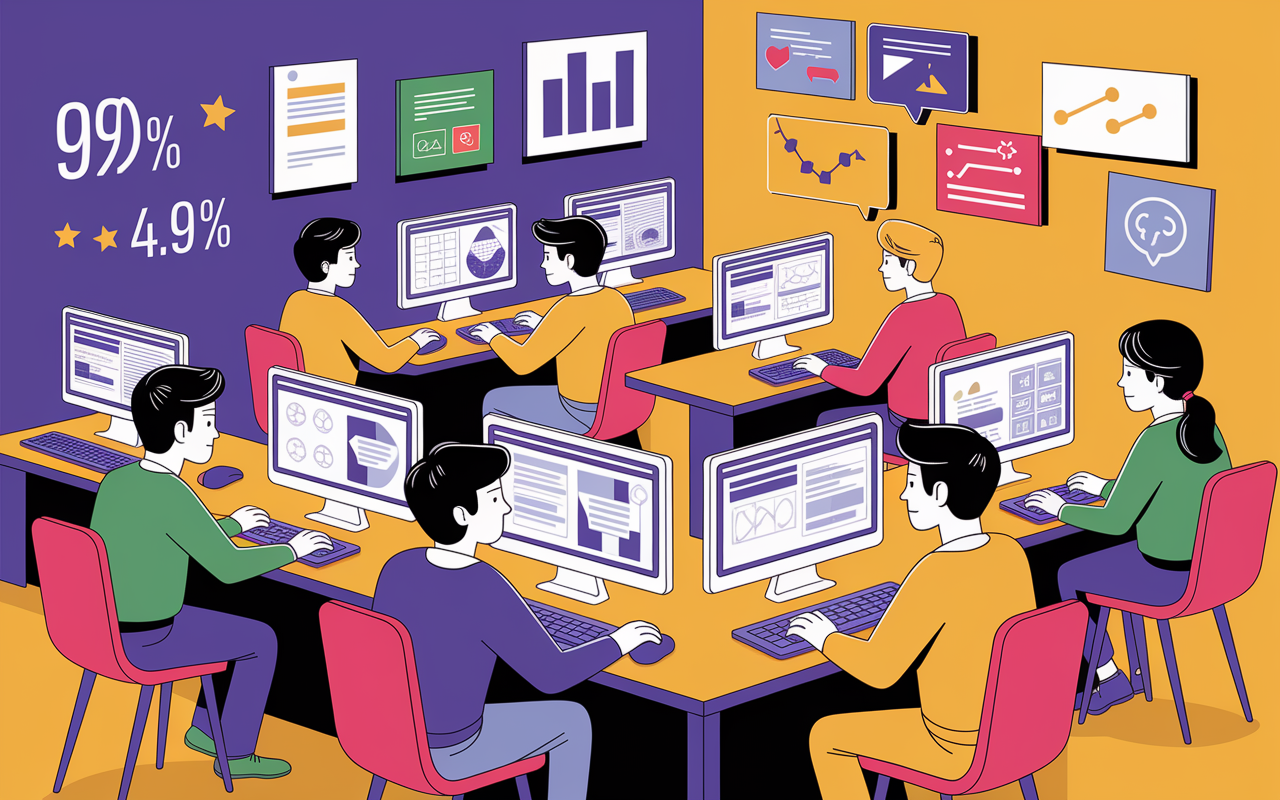 erp formation groupe attentif devant ordinateur