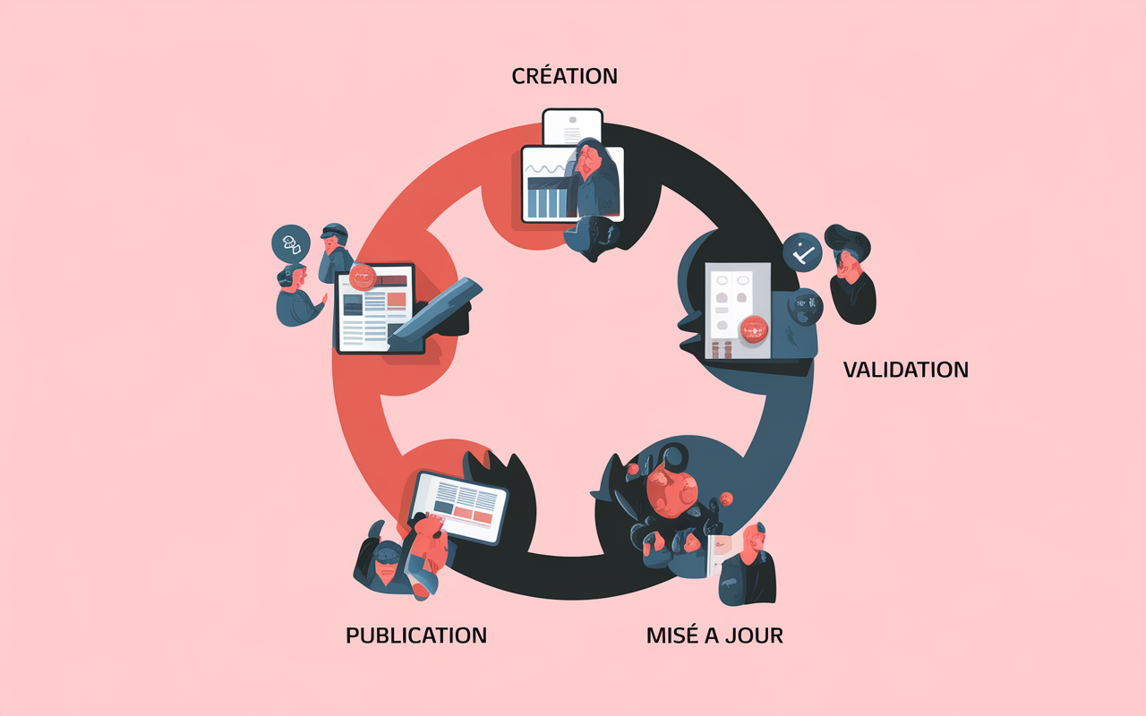 gestion de contenu étapes workflow