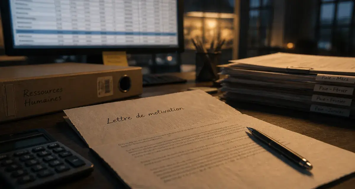 Lettre de motivation gestionnaire de paie : bureau RH et calcul paie