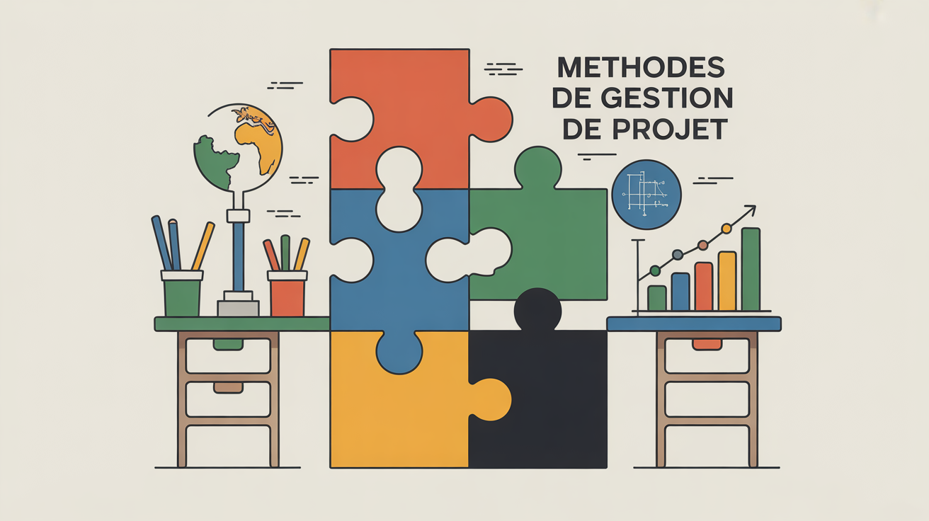 illustration methode gestion de projet pieces puzzle