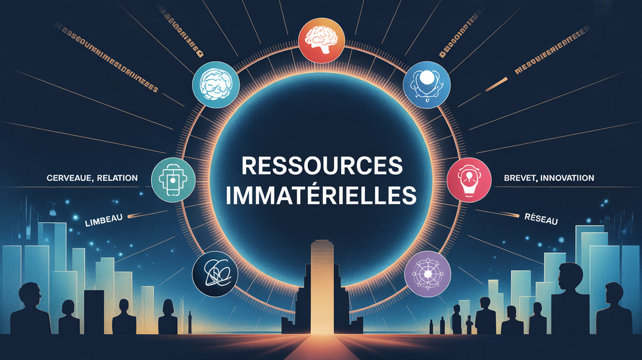 Cercle lumineux ressources immaterielle et symboles innovation