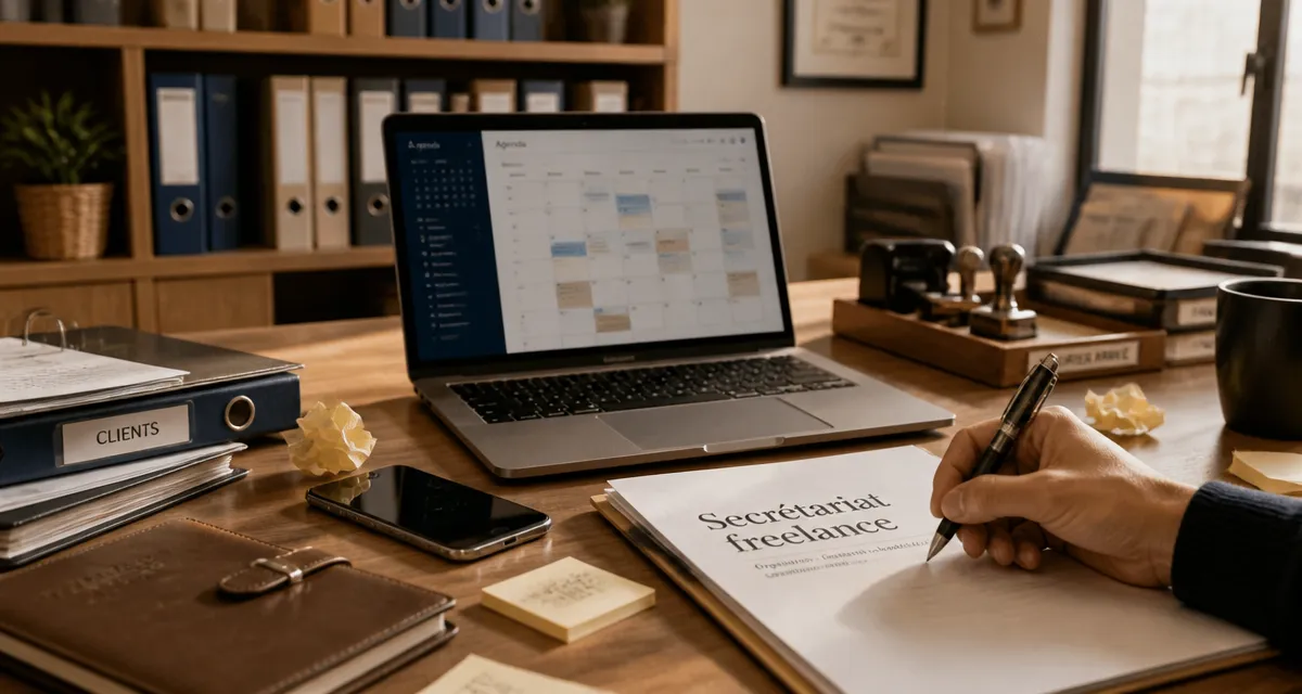 Secrétaire freelance gère la délégation administrative en bureau
