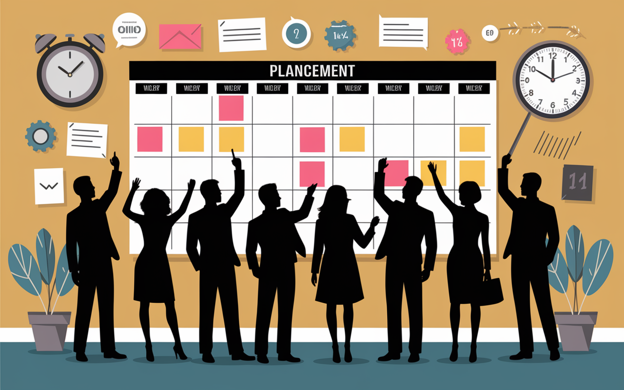 Sprint gestion de projet silhouettes post-its planification
