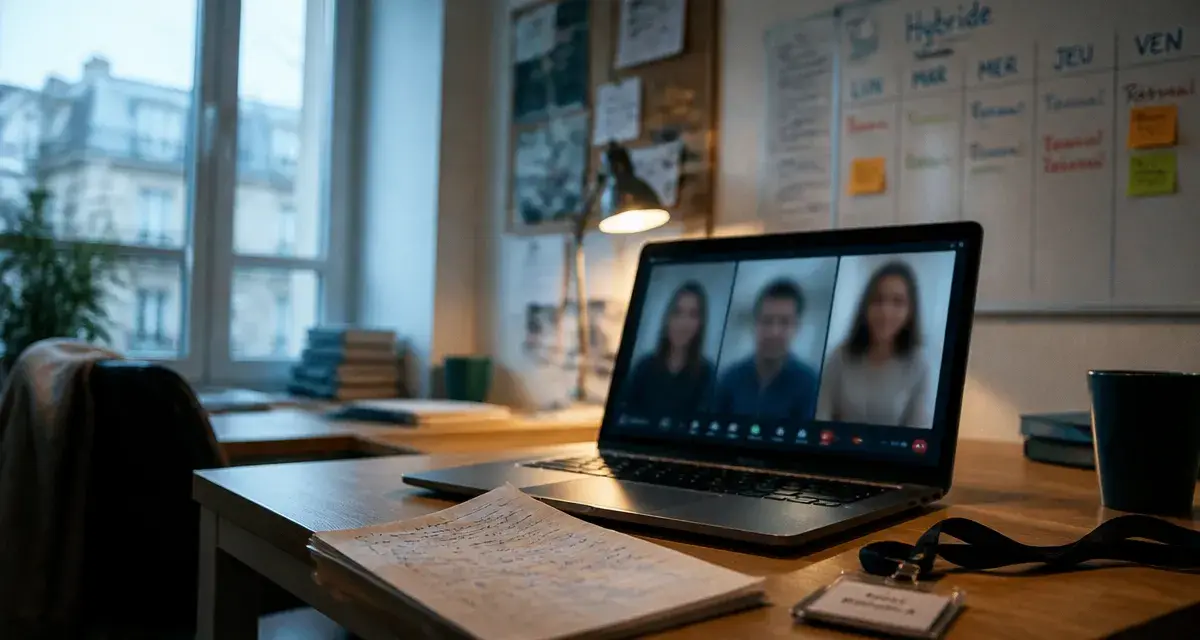 Télétravail hybride définition, bureau en visio pour 3 modèles concrets
