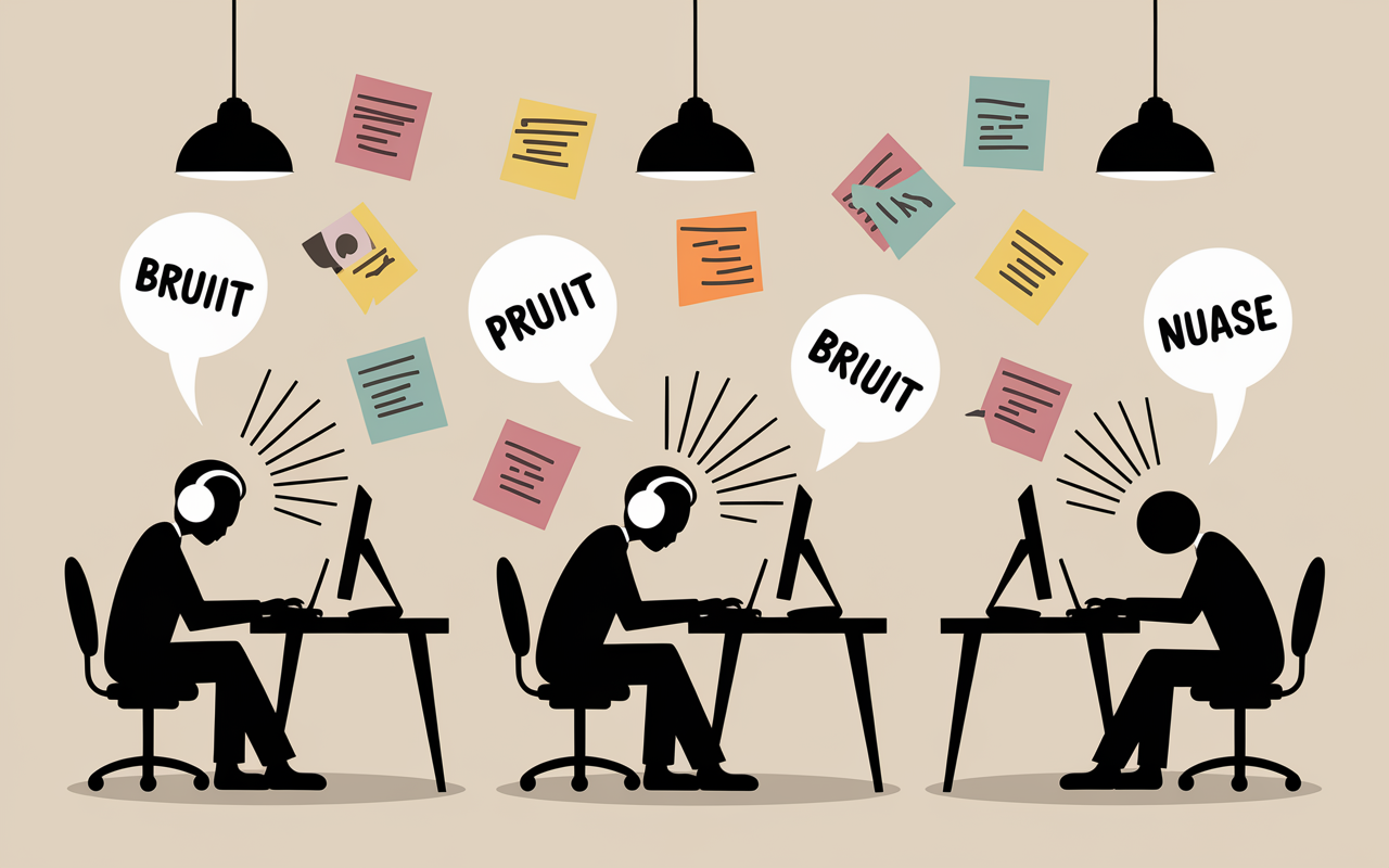 Defis bruit travailler en open space