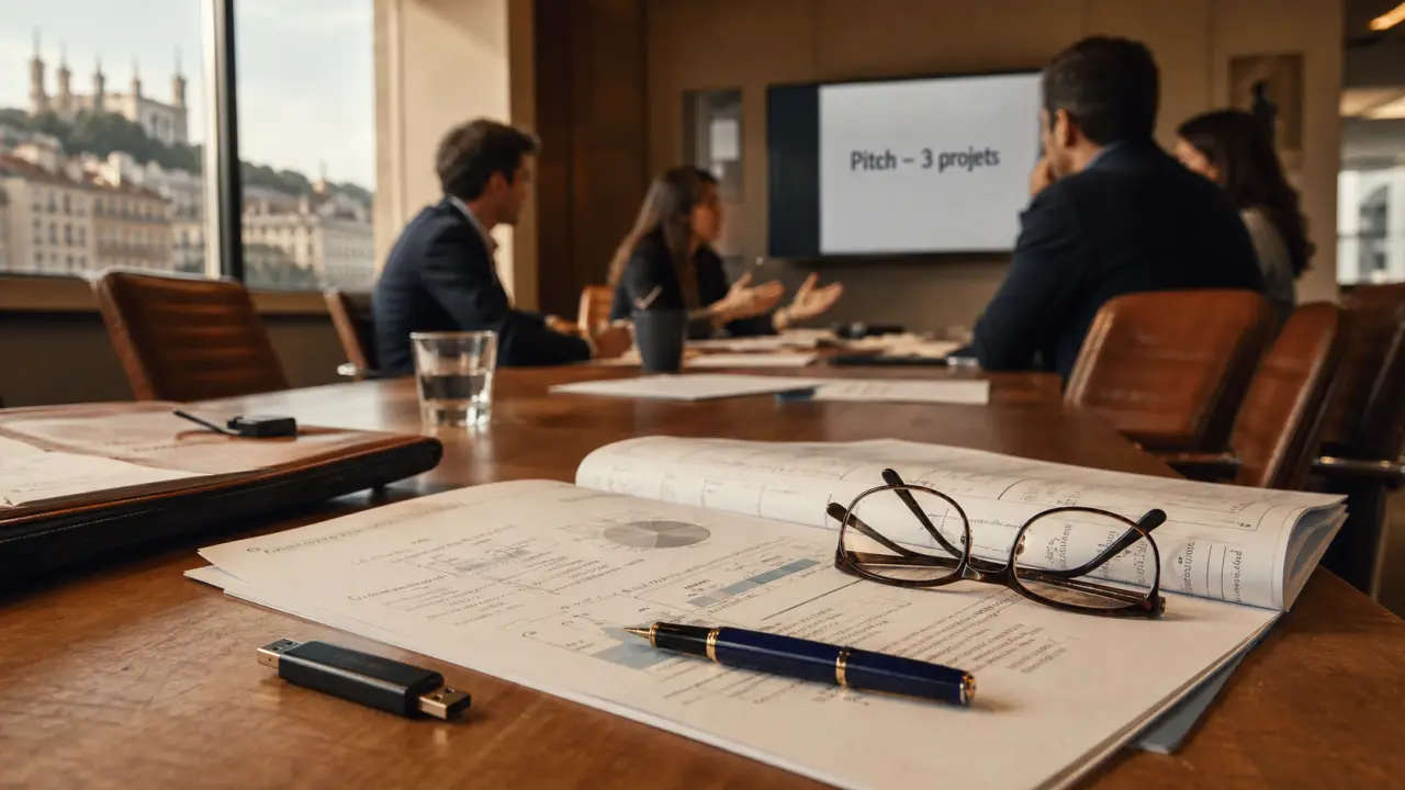 Business angel lyon : dossier et pitch en salle lumineuse à Lyon