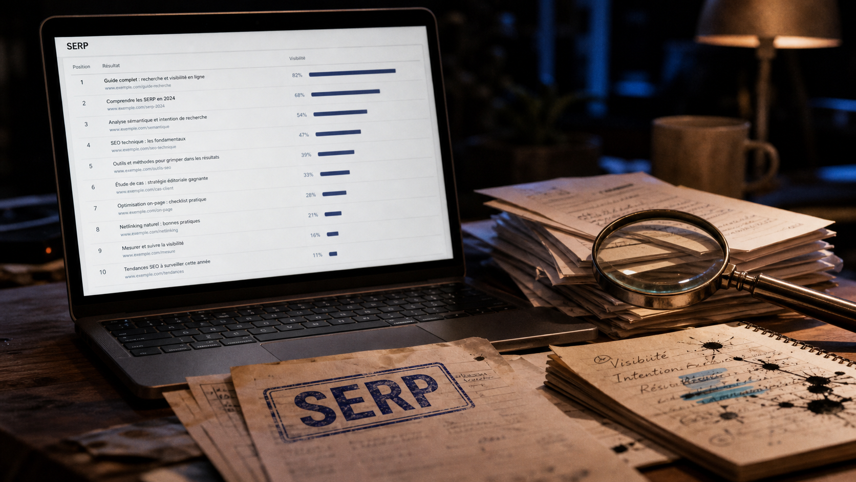 Positionnement SERP et CTR 39,8% en 1re position