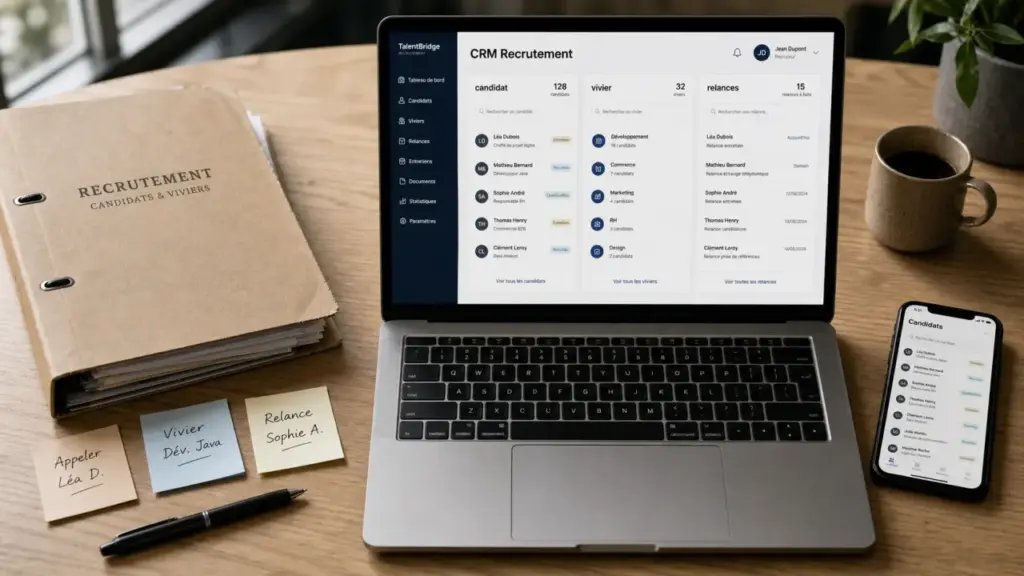 CRM recrutement : tableau de relance pour candidats du vivier