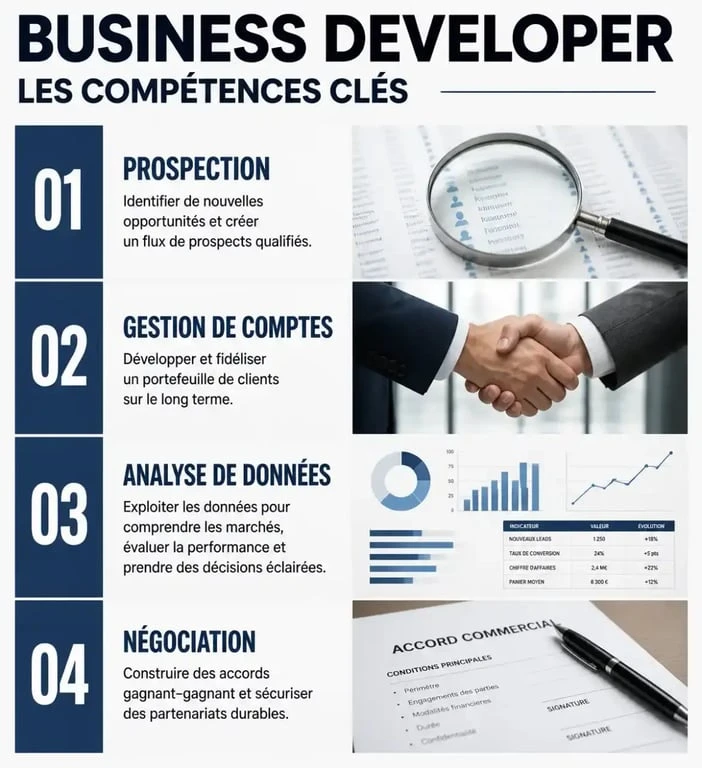 Compétences clés pour une formation business developer à Lyon