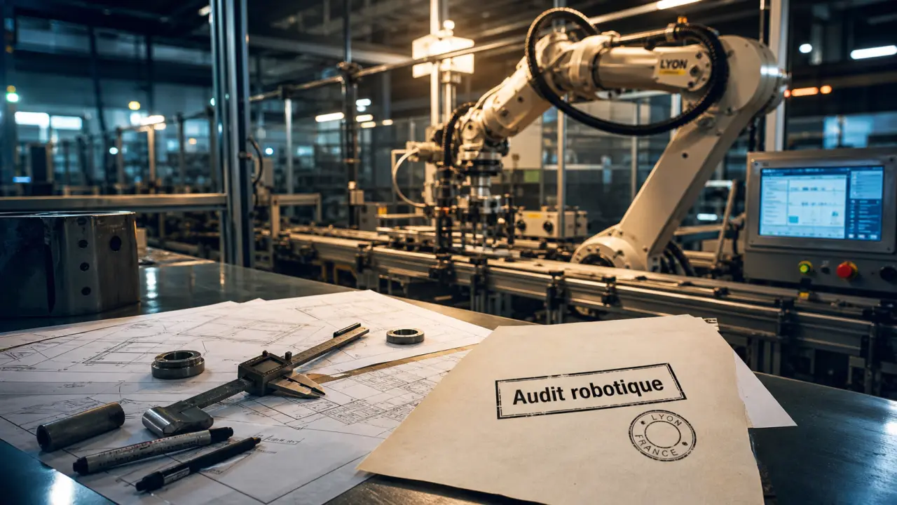 Entreprise robotique lyon : audit robotique en atelier, plans et cellule robotisée