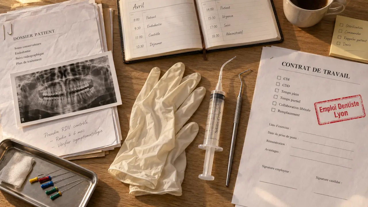 Emploi dentiste Lyon : documents et gants, comparaison du statut avant rémunération