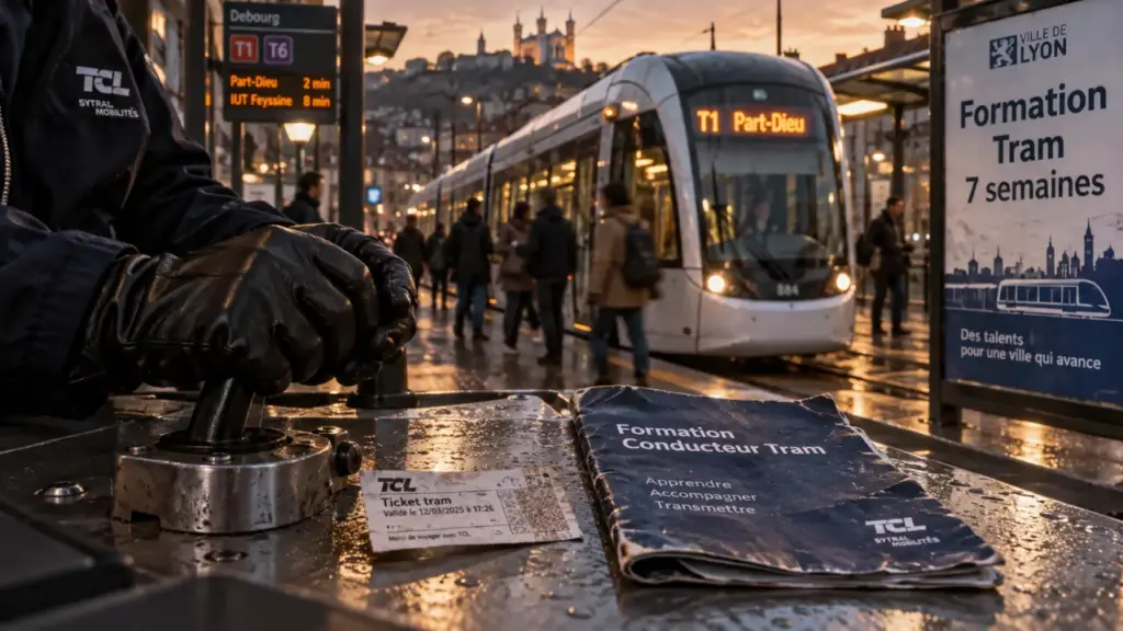 Emploi conducteur de tramway Lyon : formation 7 semaines et horaires à anticiper